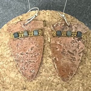 Hand forged copper earrings